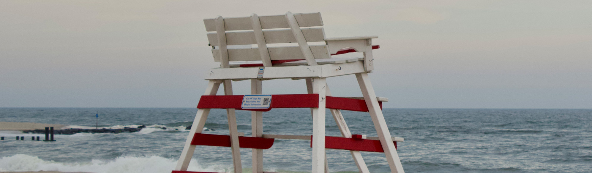 Photo: A lifeguard stand on the beach in New Jersey